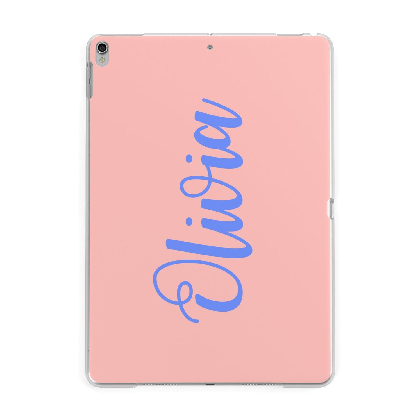 Personalised Pink Blue Name Apple iPad Silver Case