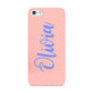 Personalised Pink Blue Name Apple iPhone 5 Case