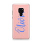 Personalised Pink Blue Name Huawei Mate 20 Phone Case