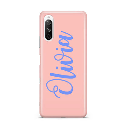 Personalised Pink Blue Name Sony Xperia 10 III Case