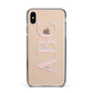 Personalised Pink Blue Side Initials Clear Apple iPhone Xs Max Impact Case Black Edge on Gold Phone