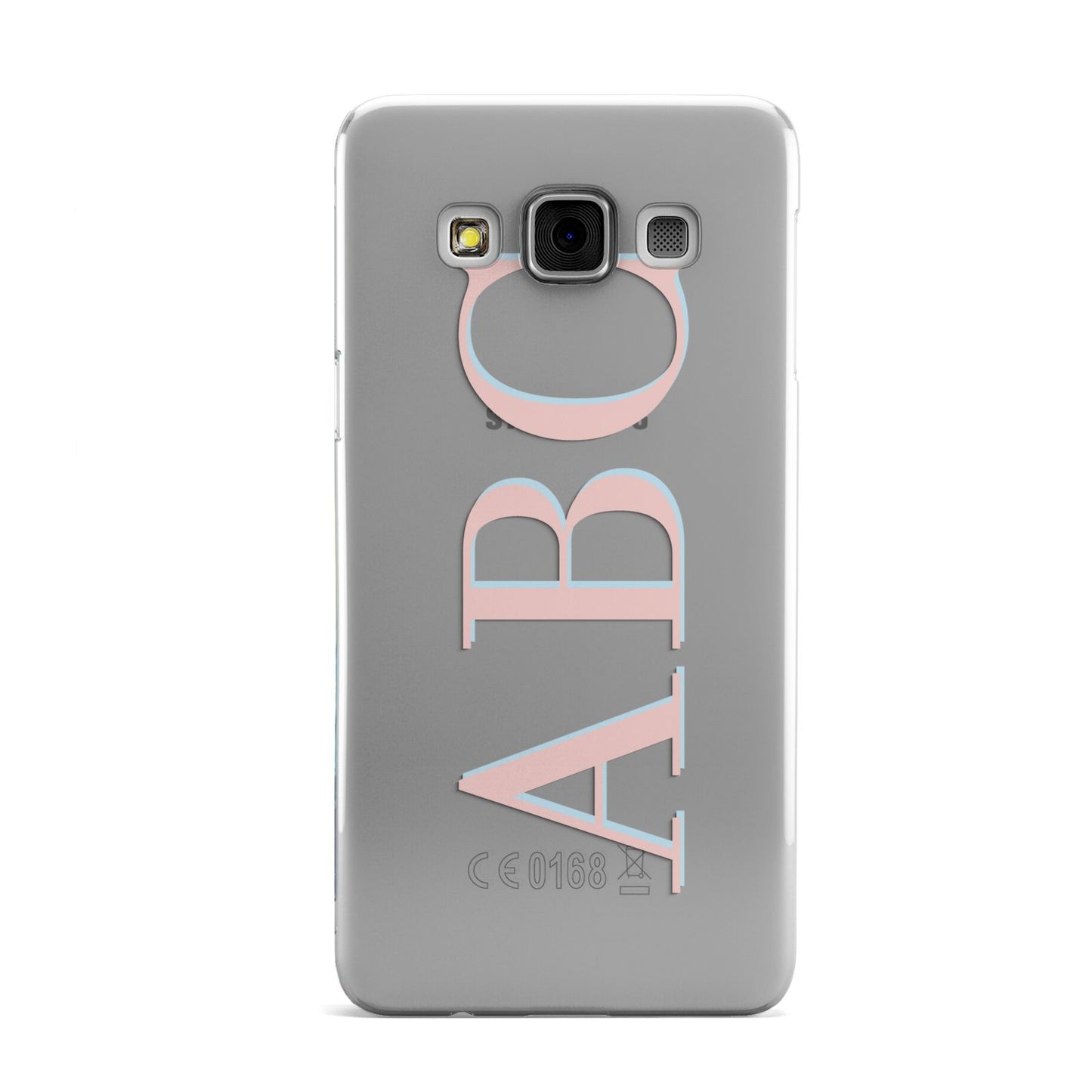 Personalised Pink Blue Side Initials Clear Samsung Galaxy A3 Case