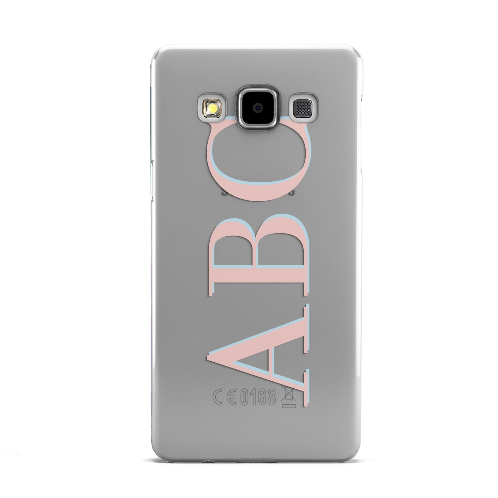 Personalised Pink Blue Side Initials Clear Samsung Galaxy A5 Case