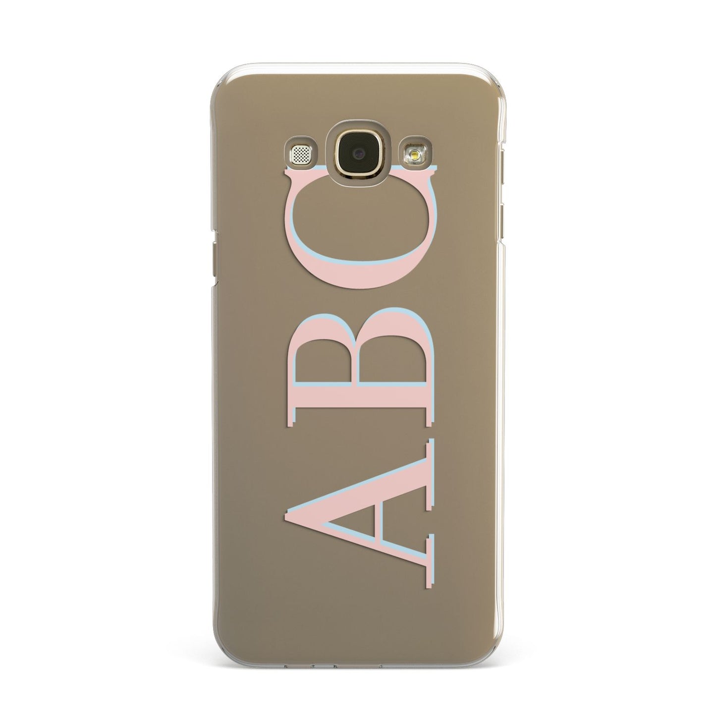 Personalised Pink Blue Side Initials Clear Samsung Galaxy A8 Case