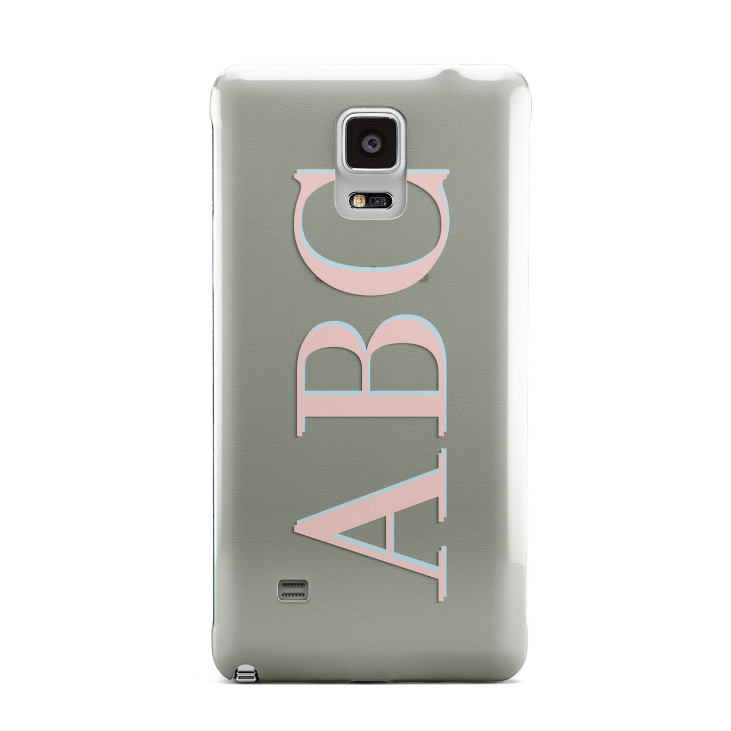 Personalised Pink Blue Side Initials Clear Samsung Galaxy Note 4 Case