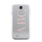 Personalised Pink Blue Side Initials Clear Samsung Galaxy S4 Case