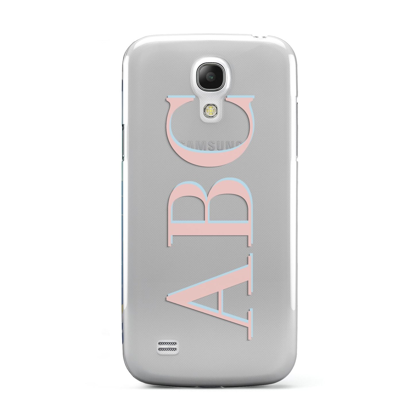 Personalised Pink Blue Side Initials Clear Samsung Galaxy S4 Mini Case