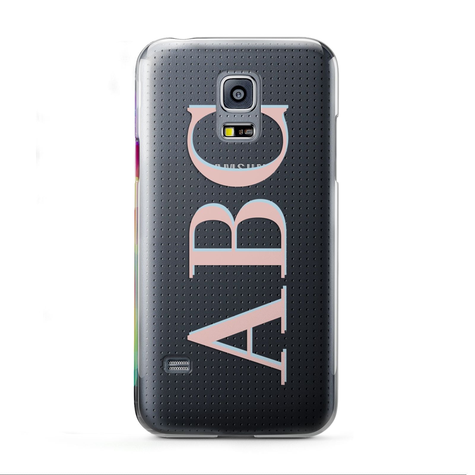 Personalised Pink Blue Side Initials Clear Samsung Galaxy S5 Mini Case
