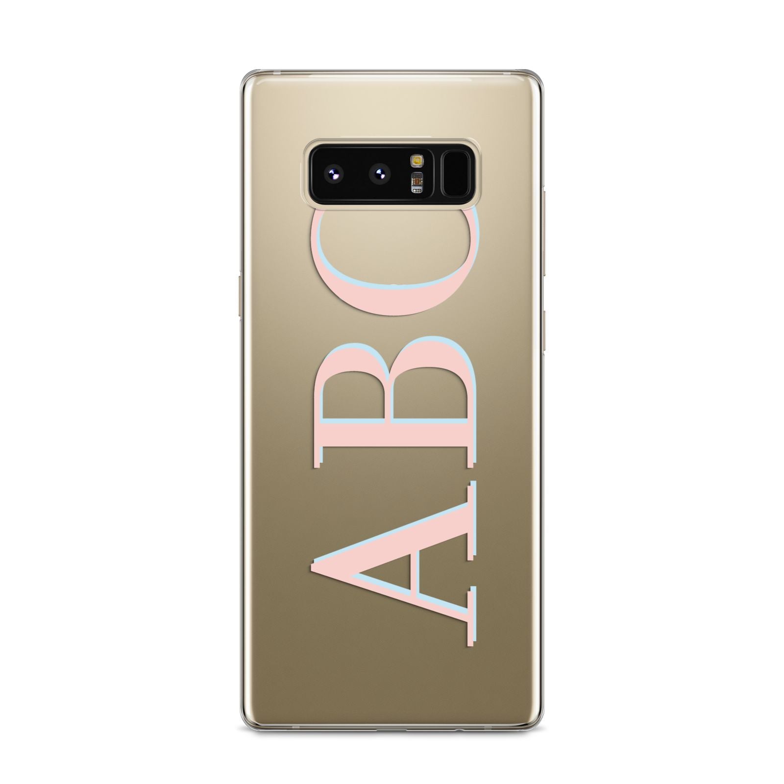 Personalised Pink Blue Side Initials Clear Samsung Galaxy S8 Case