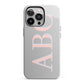 Personalised Pink Blue Side Initials Clear iPhone 13 Pro Full Wrap 3D Tough Case