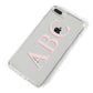 Personalised Pink Blue Side Initials Clear iPhone 8 Plus Bumper Case on Silver iPhone Alternative Image