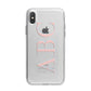 Personalised Pink Blue Side Initials Clear iPhone X Bumper Case on Silver iPhone Alternative Image 1