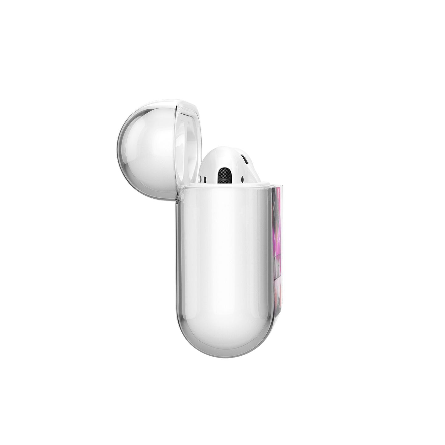 Personalised Pink Celestial AirPods Case Side Angle