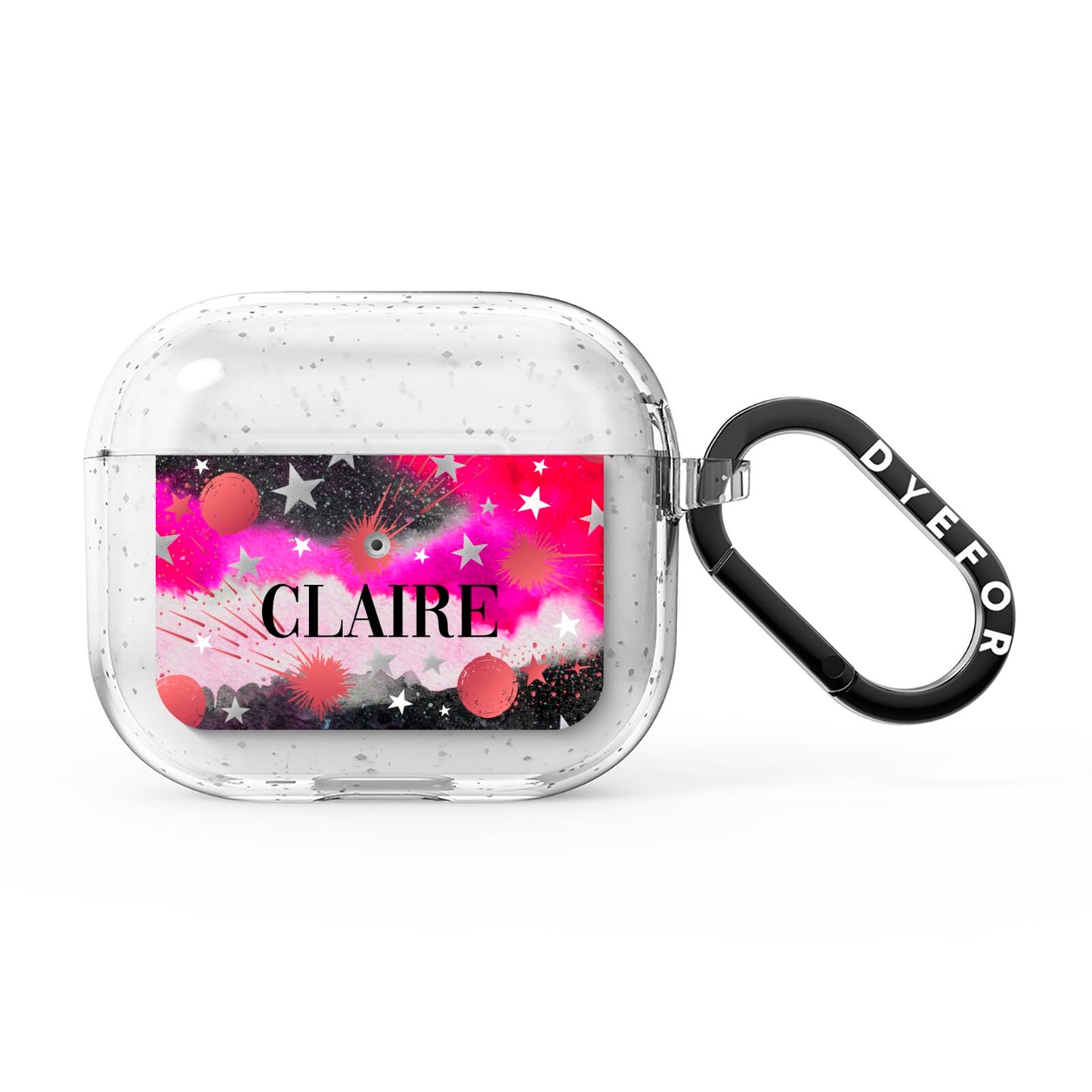Personalised Pink Celestial AirPods Glitter Case 3rd Gen