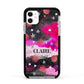 Personalised Pink Celestial Apple iPhone 11 in White with Black Impact Case