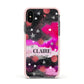 Personalised Pink Celestial Apple iPhone Xs Impact Case Pink Edge on Black Phone