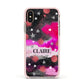 Personalised Pink Celestial Apple iPhone Xs Impact Case Pink Edge on Gold Phone