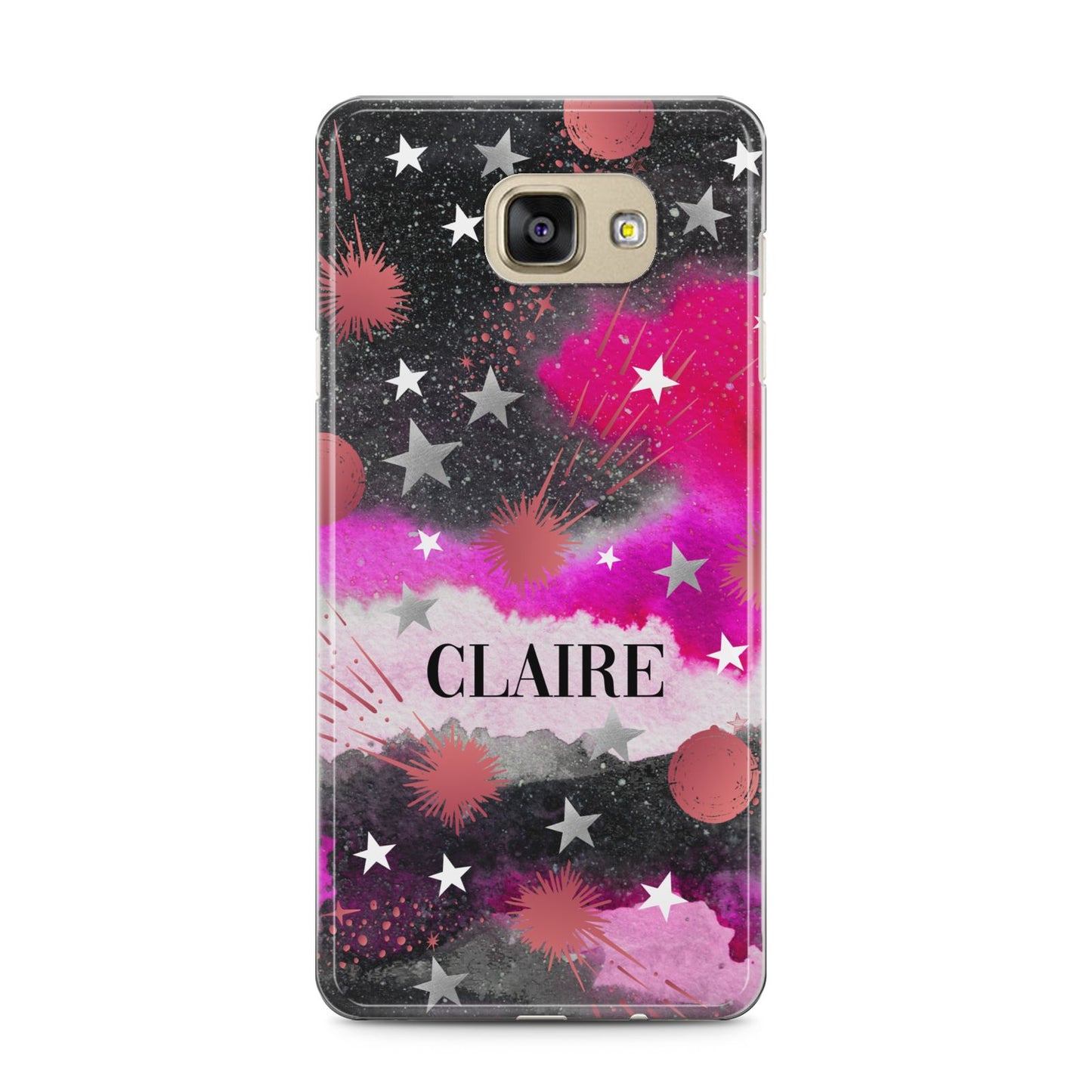 Personalised Pink Celestial Samsung Galaxy A5 2016 Case on gold phone