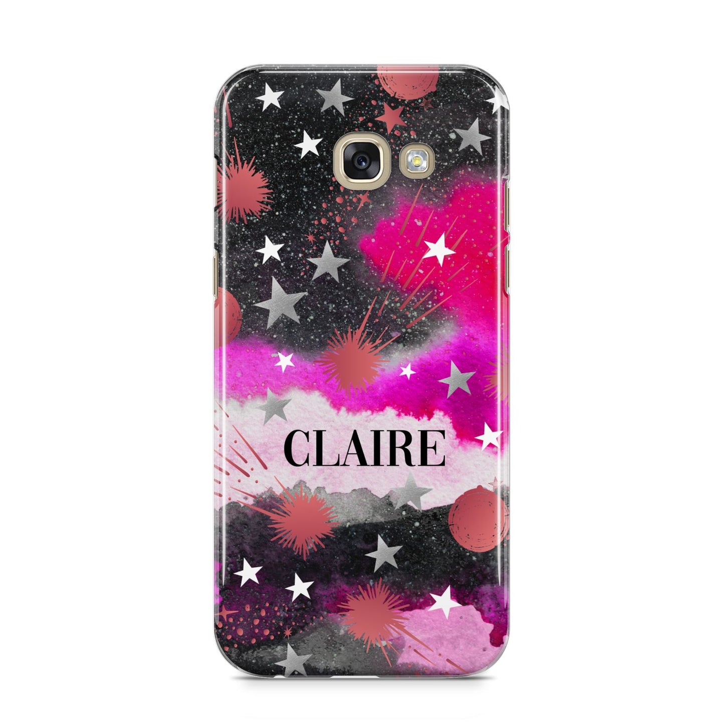 Personalised Pink Celestial Samsung Galaxy A5 2017 Case on gold phone