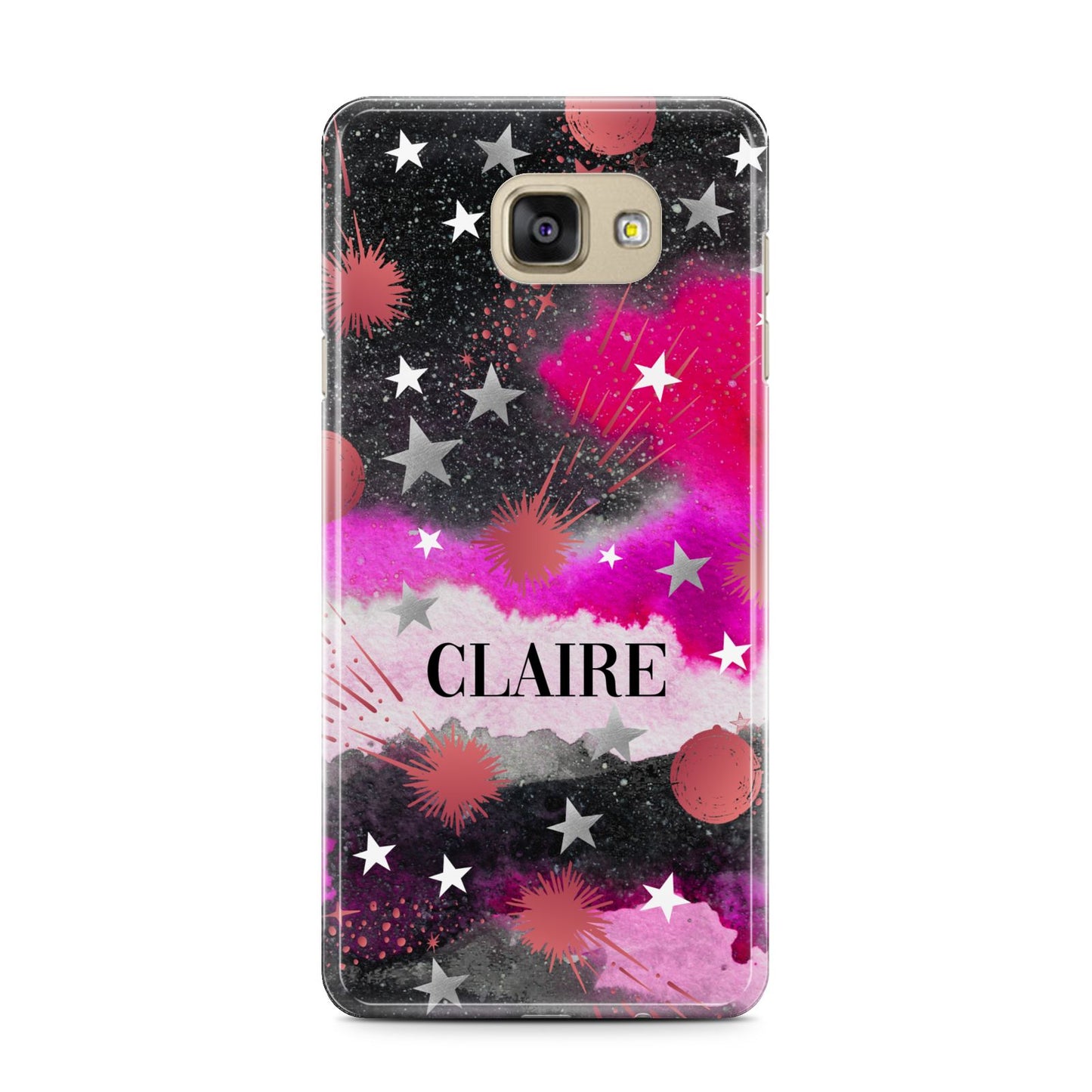 Personalised Pink Celestial Samsung Galaxy A7 2016 Case on gold phone