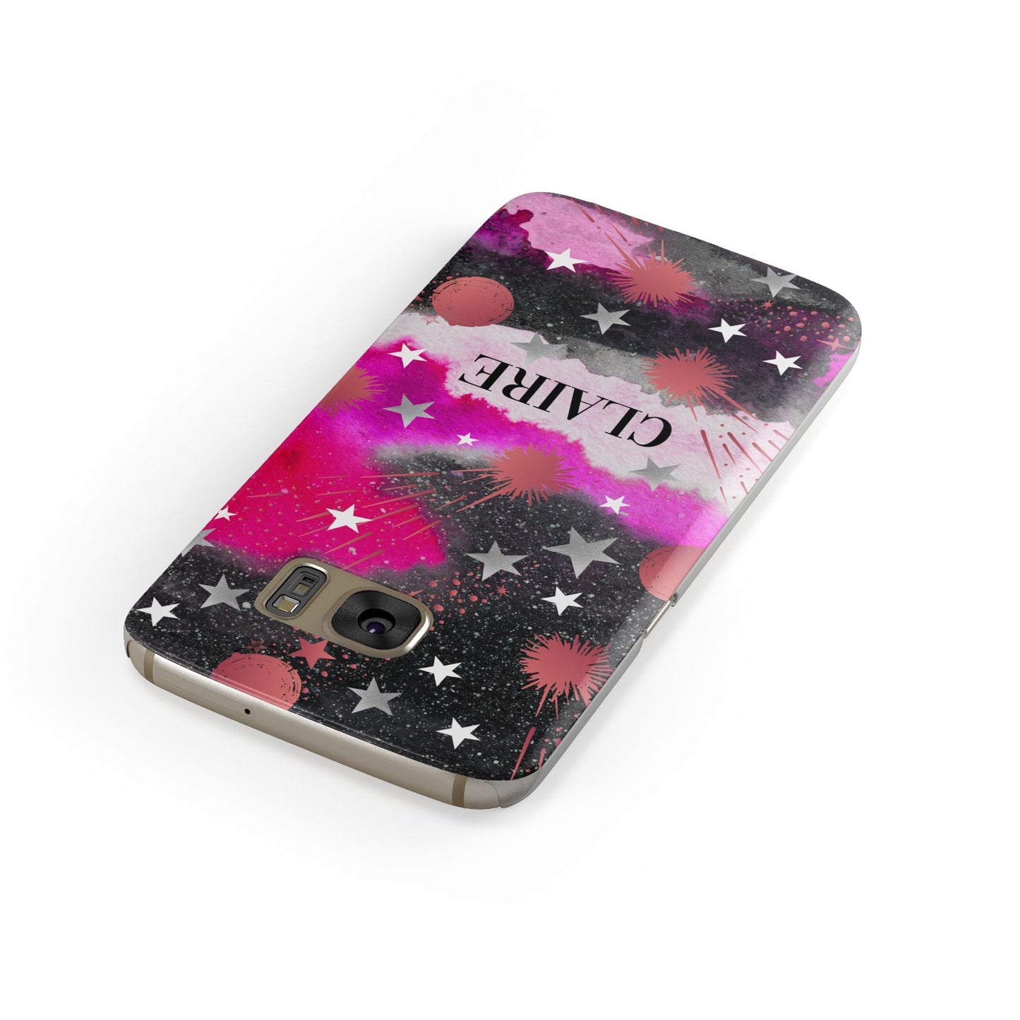 Personalised Pink Celestial Samsung Galaxy Case Front Close Up