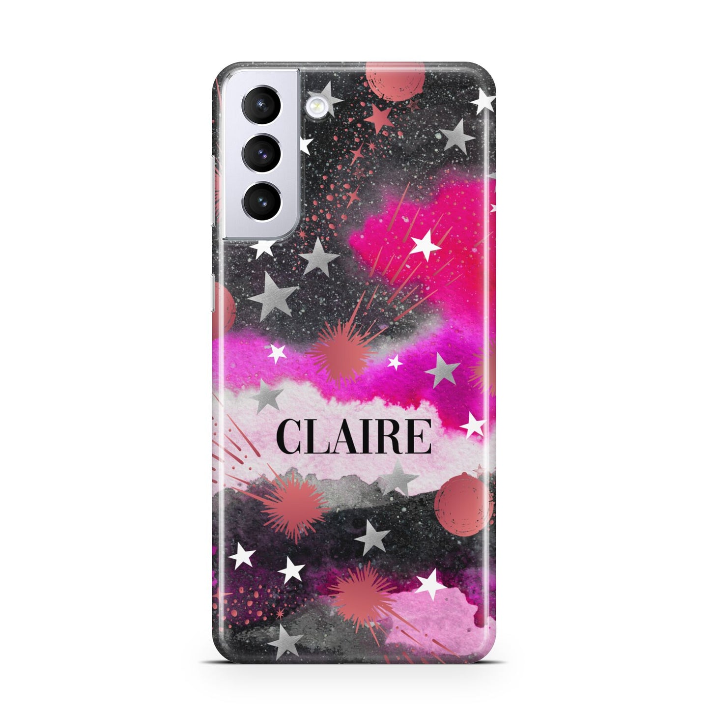 Personalised Pink Celestial Samsung S21 Plus Phone Case