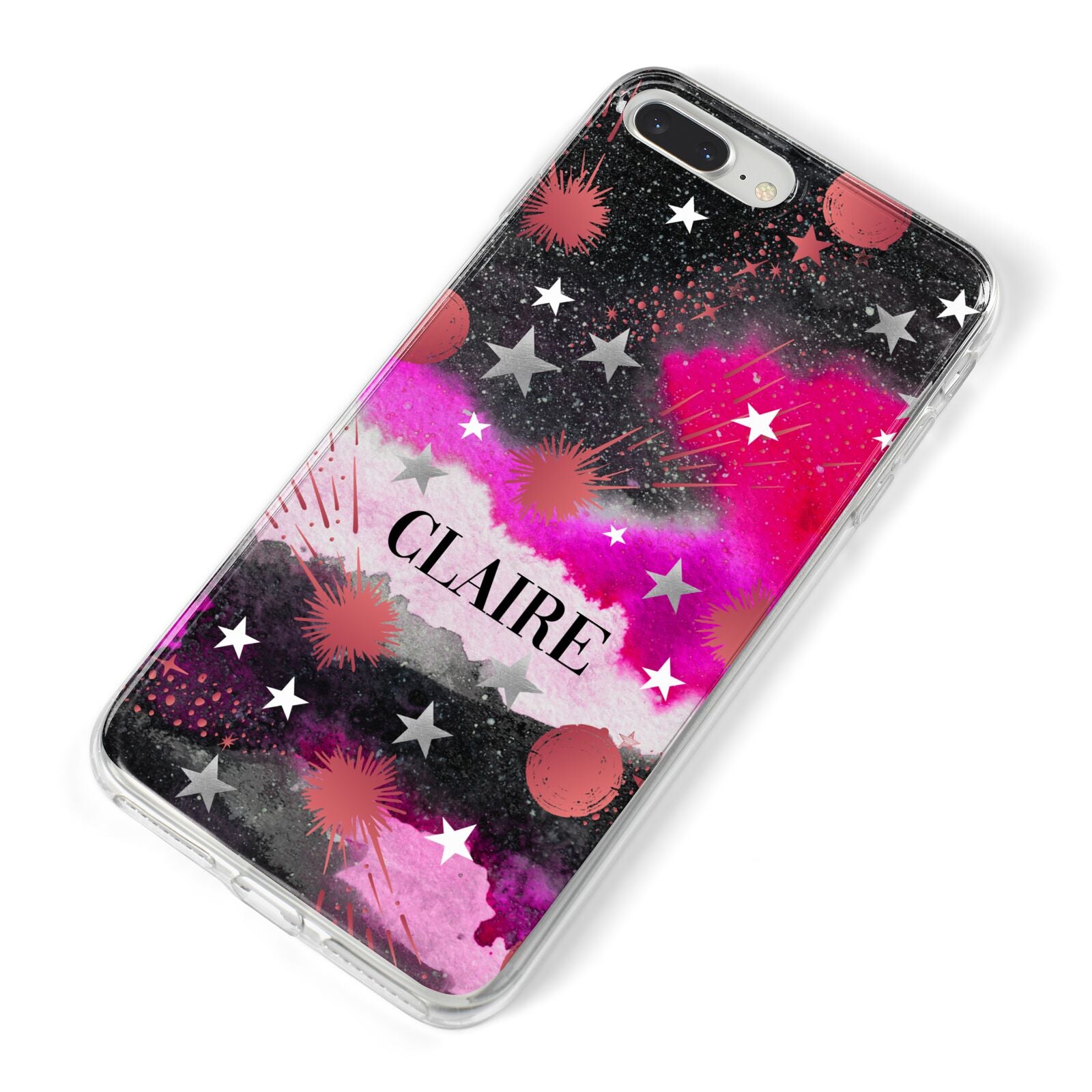 Personalised Pink Celestial iPhone 8 Plus Bumper Case on Silver iPhone Alternative Image