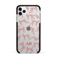 Personalised Pink Cheetah Apple iPhone 11 Pro Max in Silver with Black Impact Case