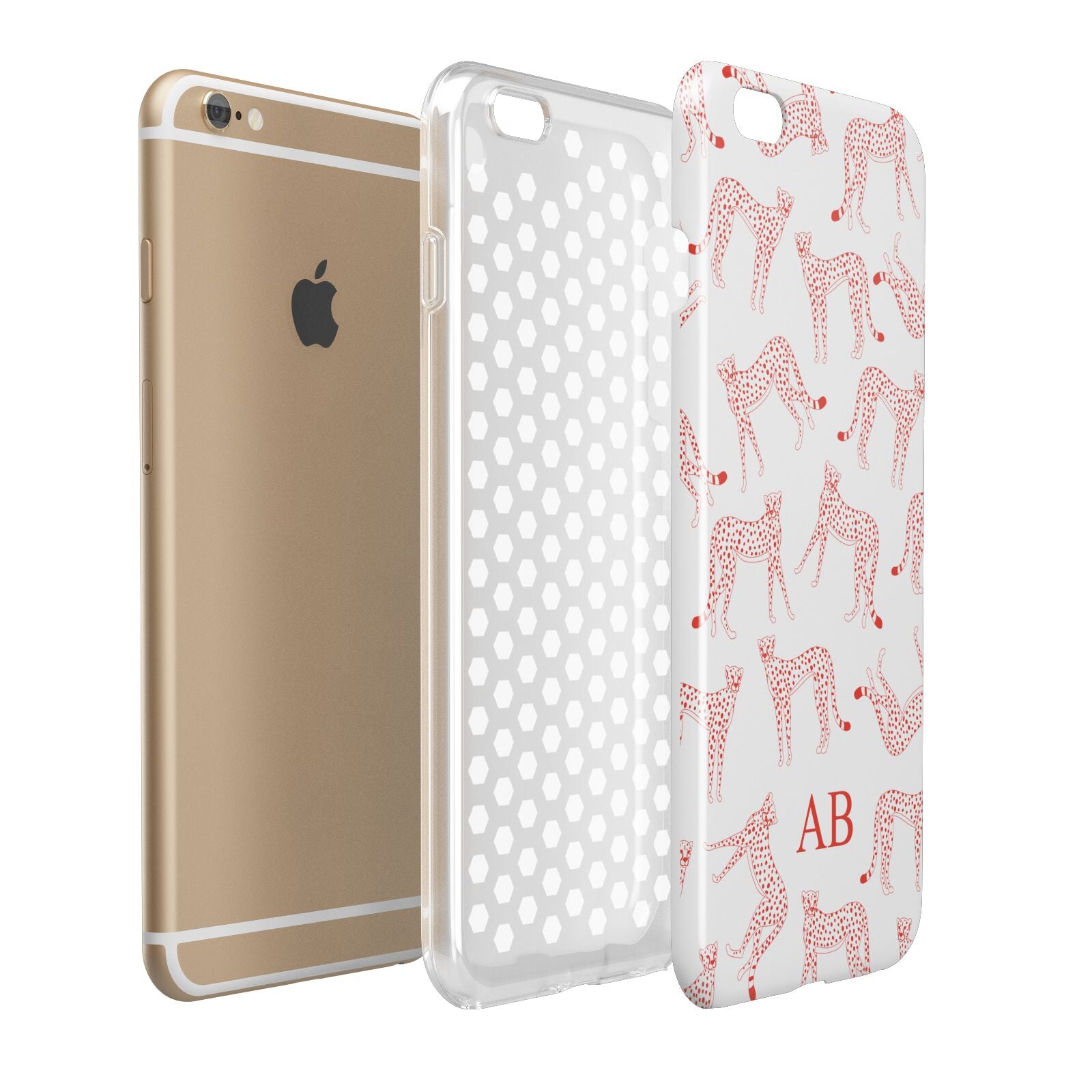 Personalised Pink Cheetah Apple iPhone 6 Plus 3D Tough Case Expand Detail Image