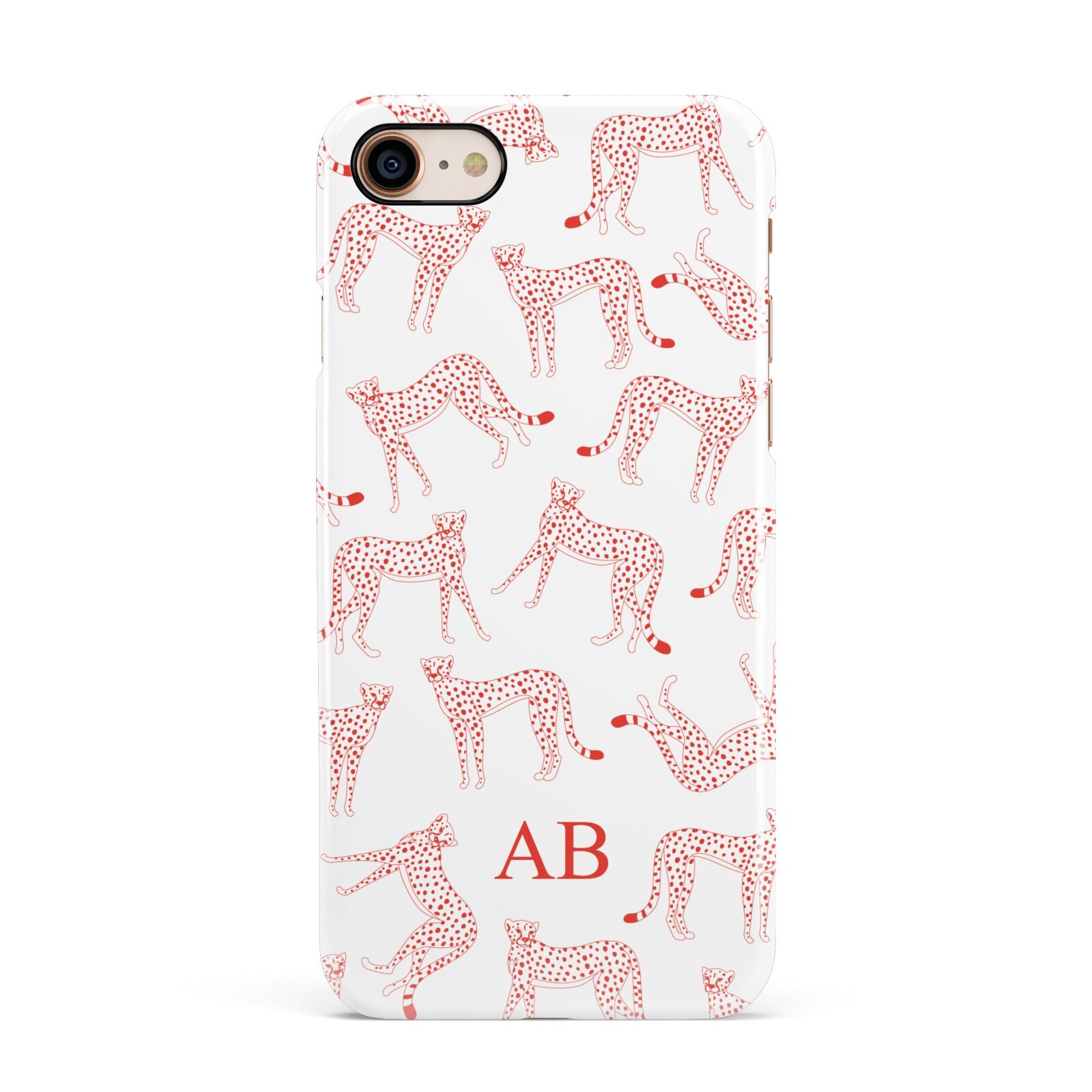 Personalised Pink Cheetah Apple iPhone 7 8 3D Snap Case