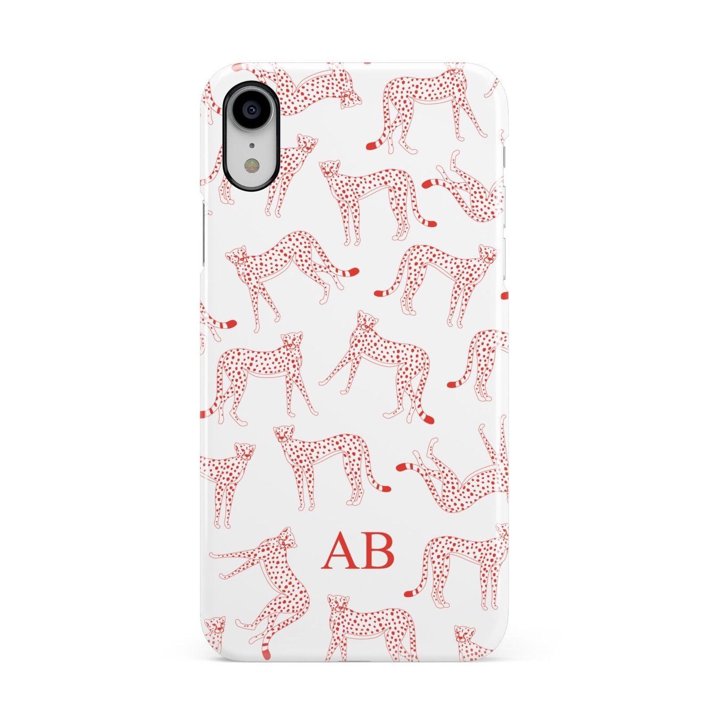 Personalised Pink Cheetah Apple iPhone XR White 3D Snap Case