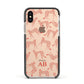 Personalised Pink Cheetah Apple iPhone Xs Impact Case Black Edge on Gold Phone