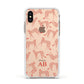 Personalised Pink Cheetah Apple iPhone Xs Impact Case White Edge on Gold Phone