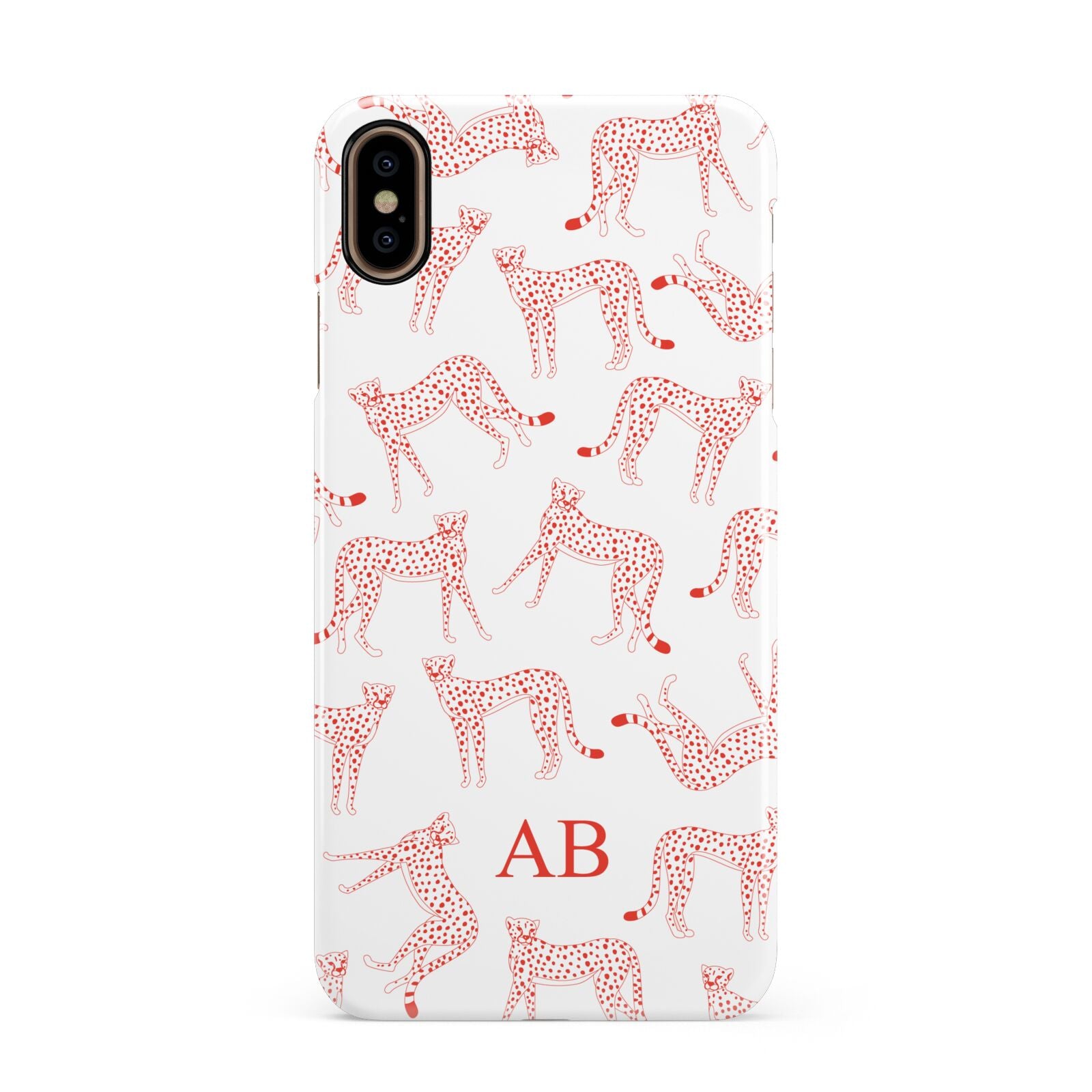 Personalised Pink Cheetah Apple iPhone Xs Max 3D Snap Case