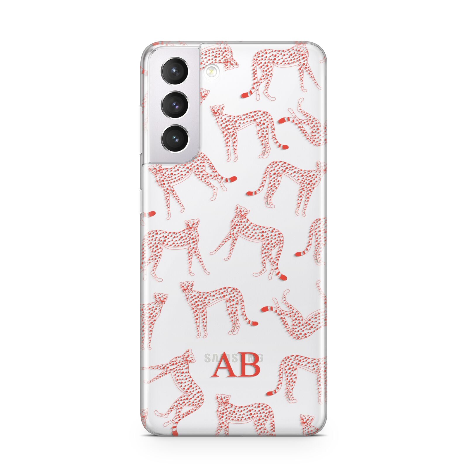 Personalised Pink Cheetah Samsung S21 Case