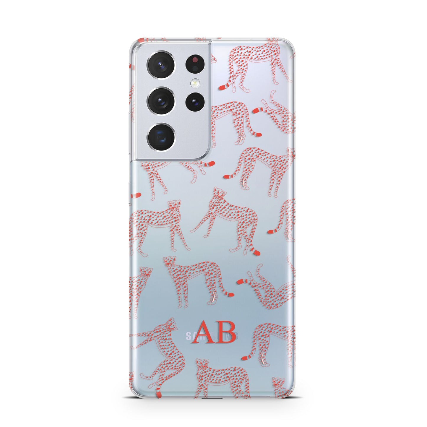 Personalised Pink Cheetah Samsung S21 Ultra Case