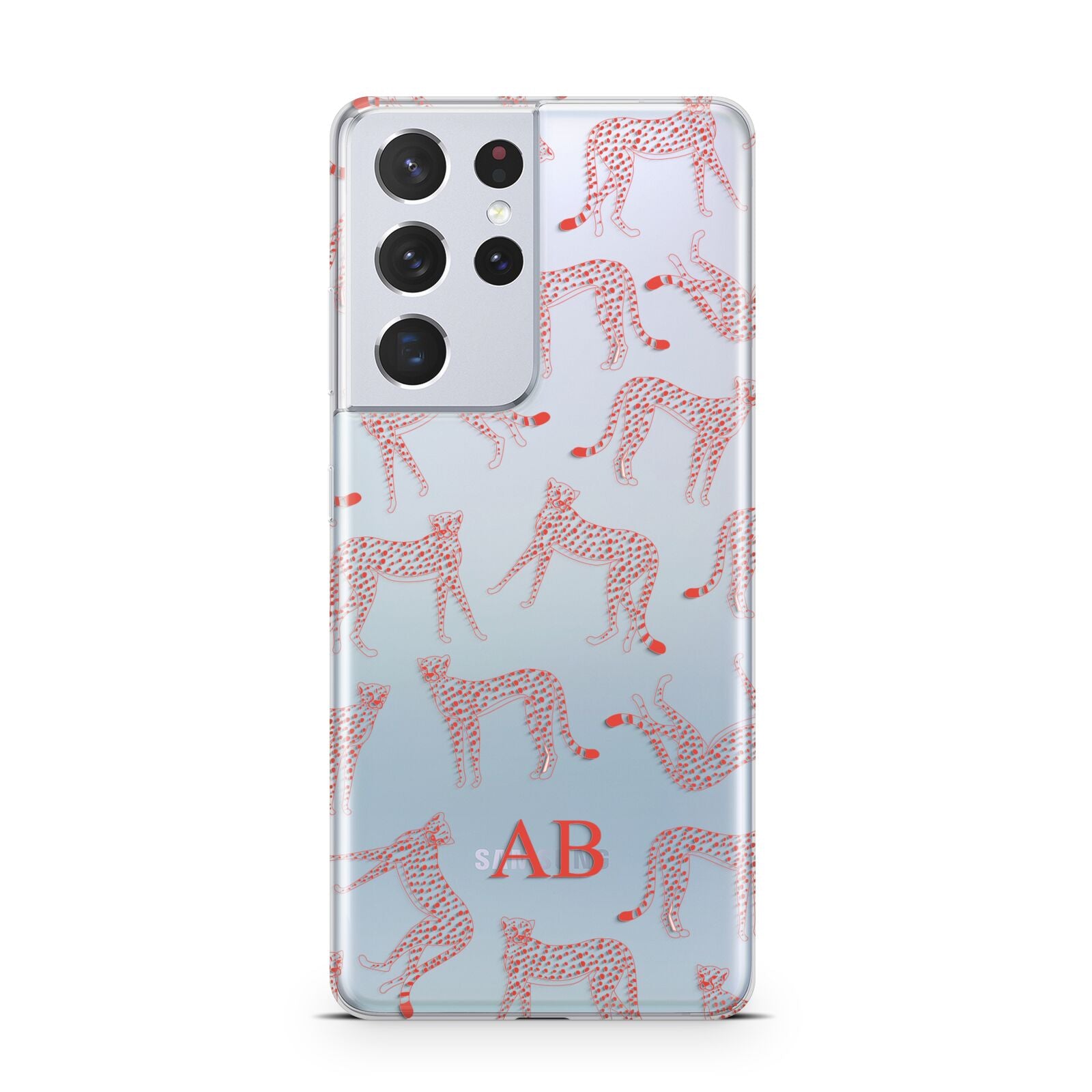 Personalised Pink Cheetah Samsung S21 Ultra Case