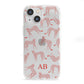 Personalised Pink Cheetah iPhone 13 Mini Clear Bumper Case