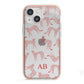 Personalised Pink Cheetah iPhone 13 Mini TPU Impact Case with Pink Edges