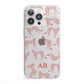 Personalised Pink Cheetah iPhone 13 Pro Clear Bumper Case