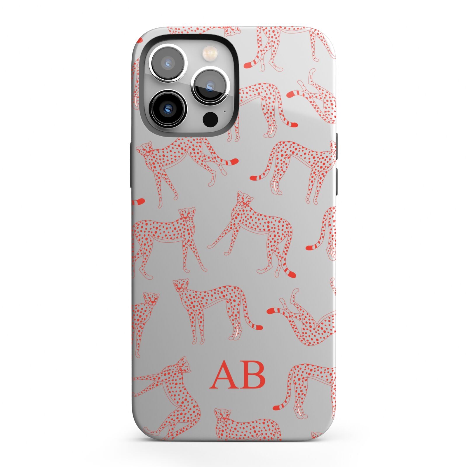 Personalised Pink Cheetah iPhone 13 Pro Max Full Wrap 3D Tough Case