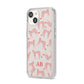 Personalised Pink Cheetah iPhone 14 Clear Tough Case Starlight Angled Image