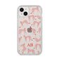 Personalised Pink Cheetah iPhone 14 Plus Clear Tough Case Starlight