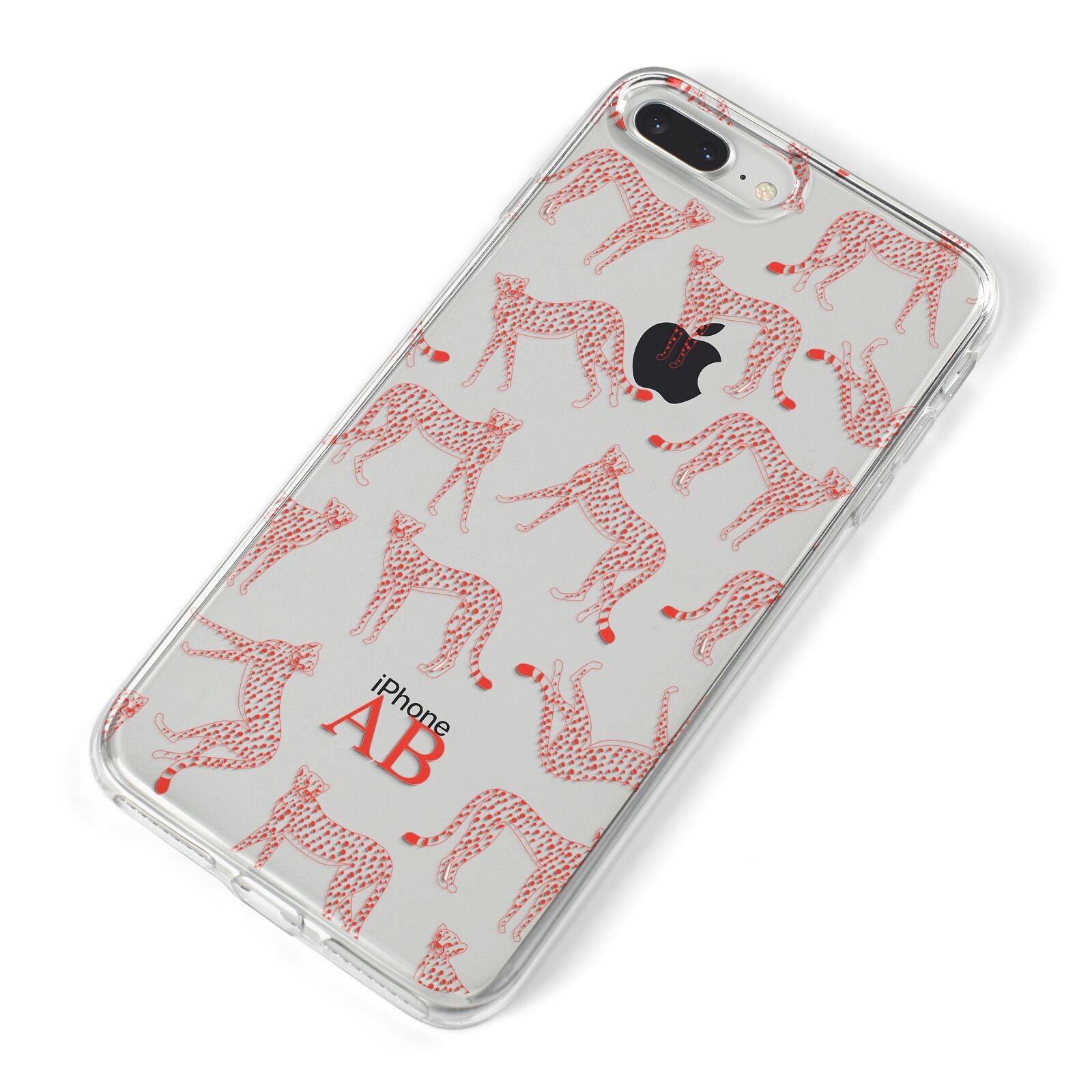 Personalised Pink Cheetah iPhone 8 Plus Bumper Case on Silver iPhone Alternative Image