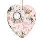 Personalised Pink Christmas Theme Heart Decoration Side Angle
