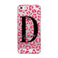 Personalised Pink Clear Leopard Print Apple iPhone 5 Case