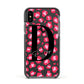 Personalised Pink Clear Leopard Print Apple iPhone Xs Impact Case Black Edge on Black Phone