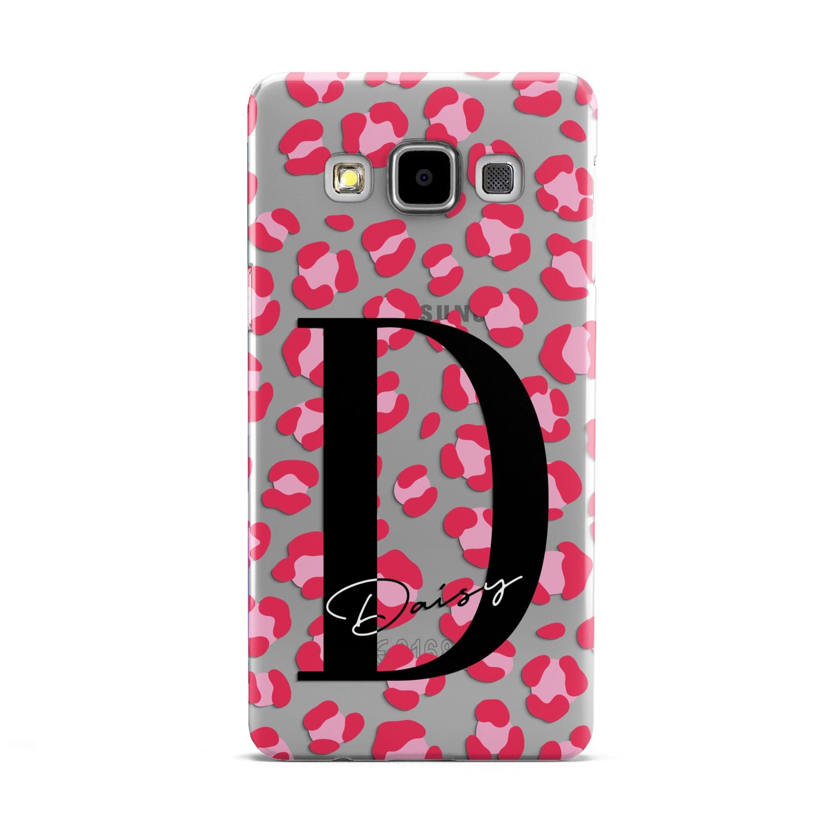 Personalised Pink Clear Leopard Print Samsung Galaxy A5 Case