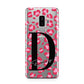 Personalised Pink Clear Leopard Print Samsung Galaxy S9 Plus Case on Silver phone