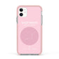 Personalised Pink Constellation Zodiac Sign Apple iPhone 11 in White with Pink Impact Case